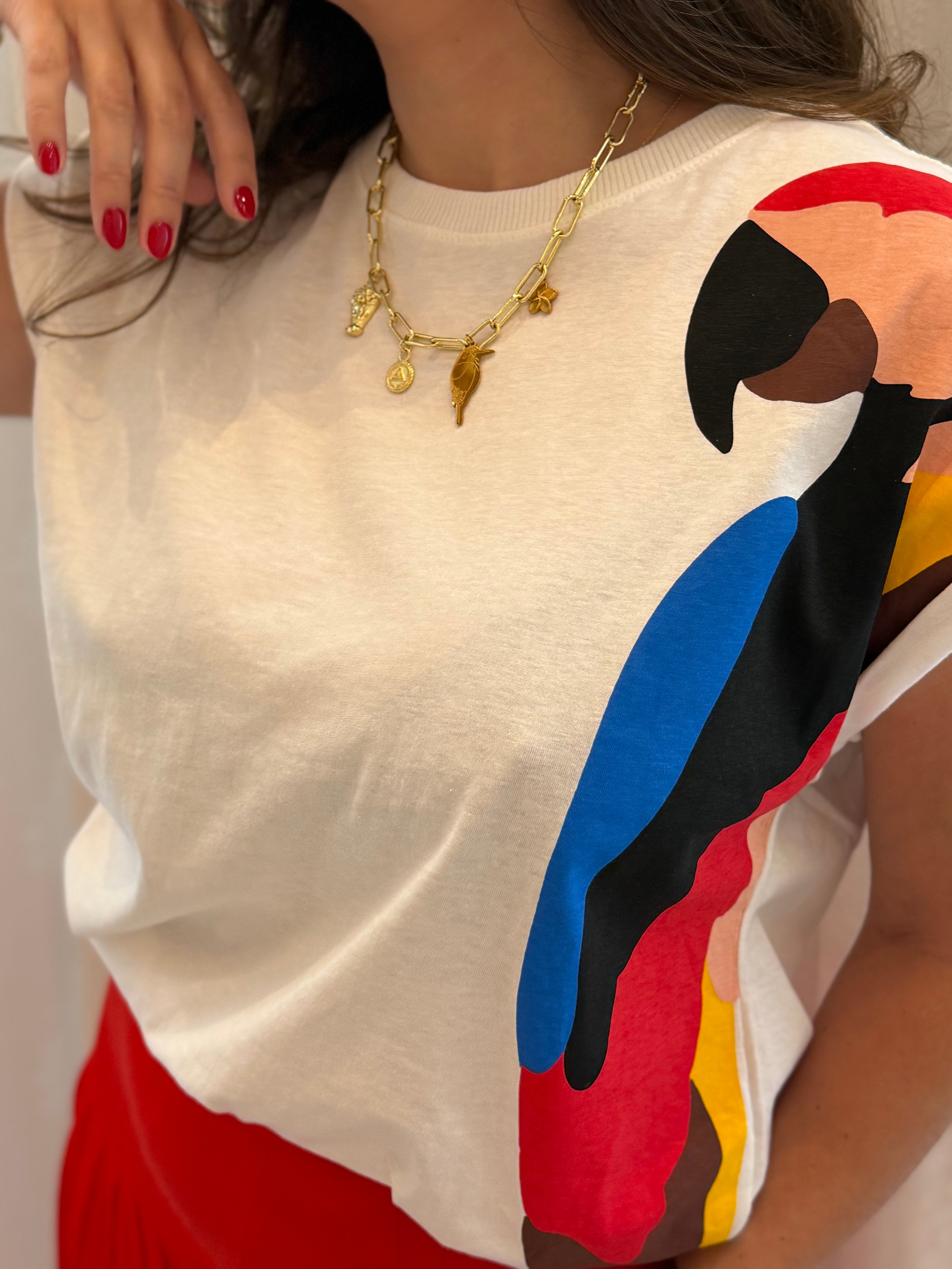 Tropical Toucan Rolled Sleeve Tee
