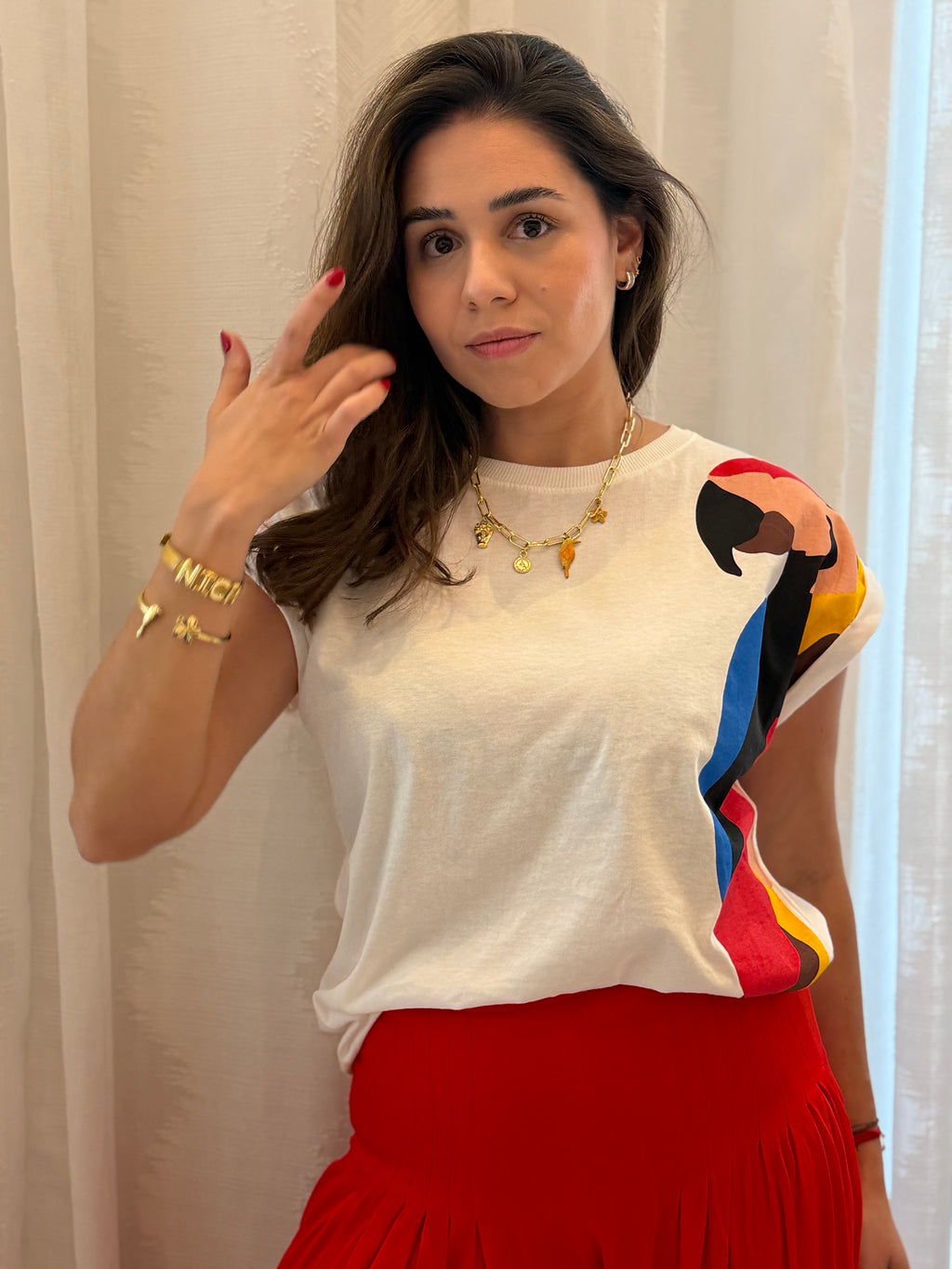 Tropical Toucan Rolled Sleeve Tee