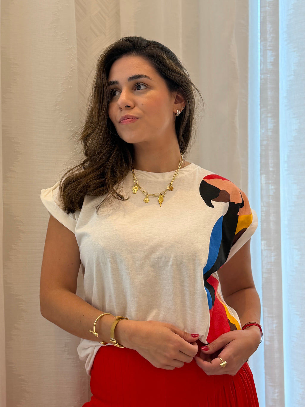 Tropical Toucan Rolled Sleeve Tee