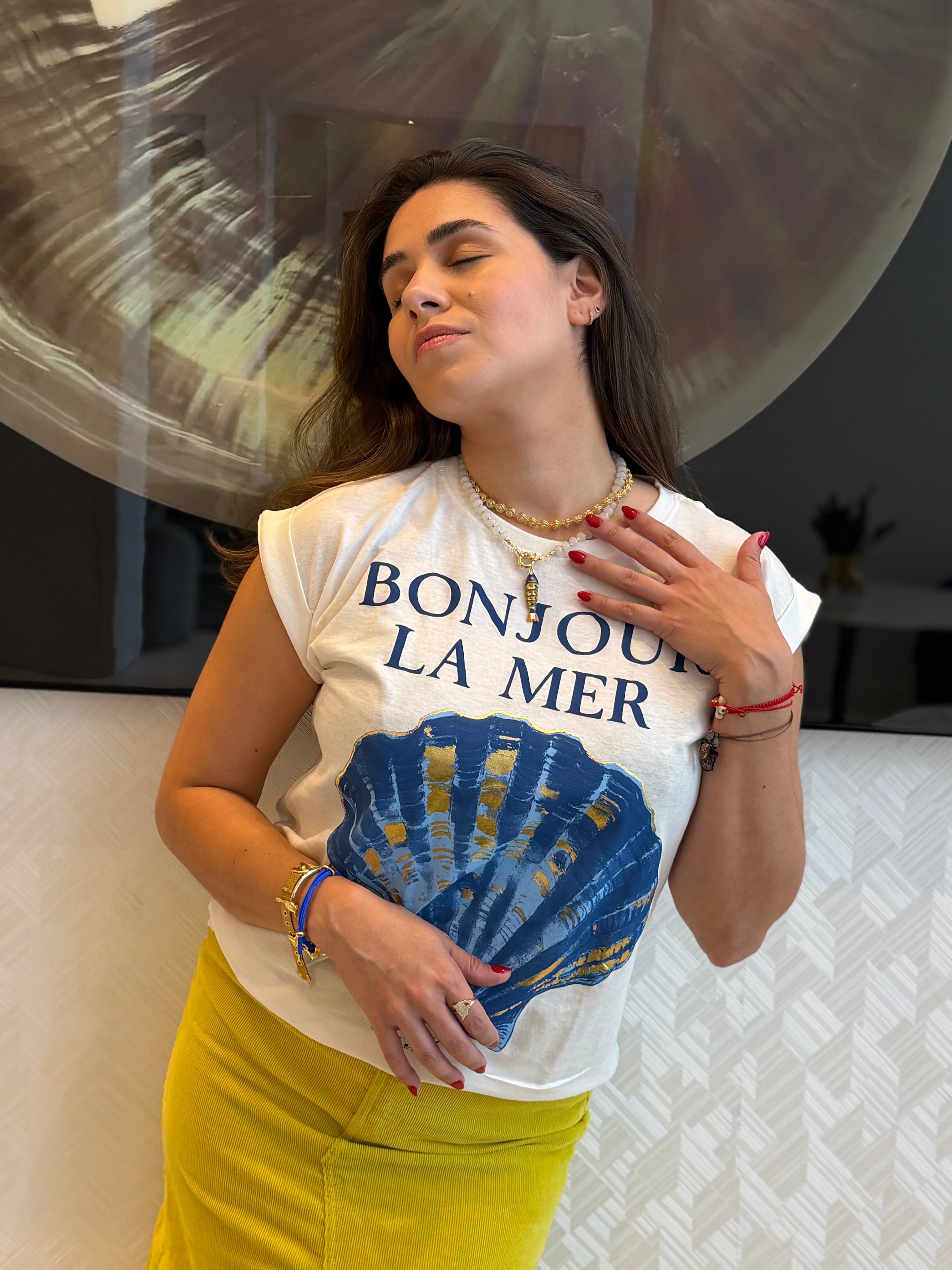 Seaside Shell Rolled Sleeve Tee