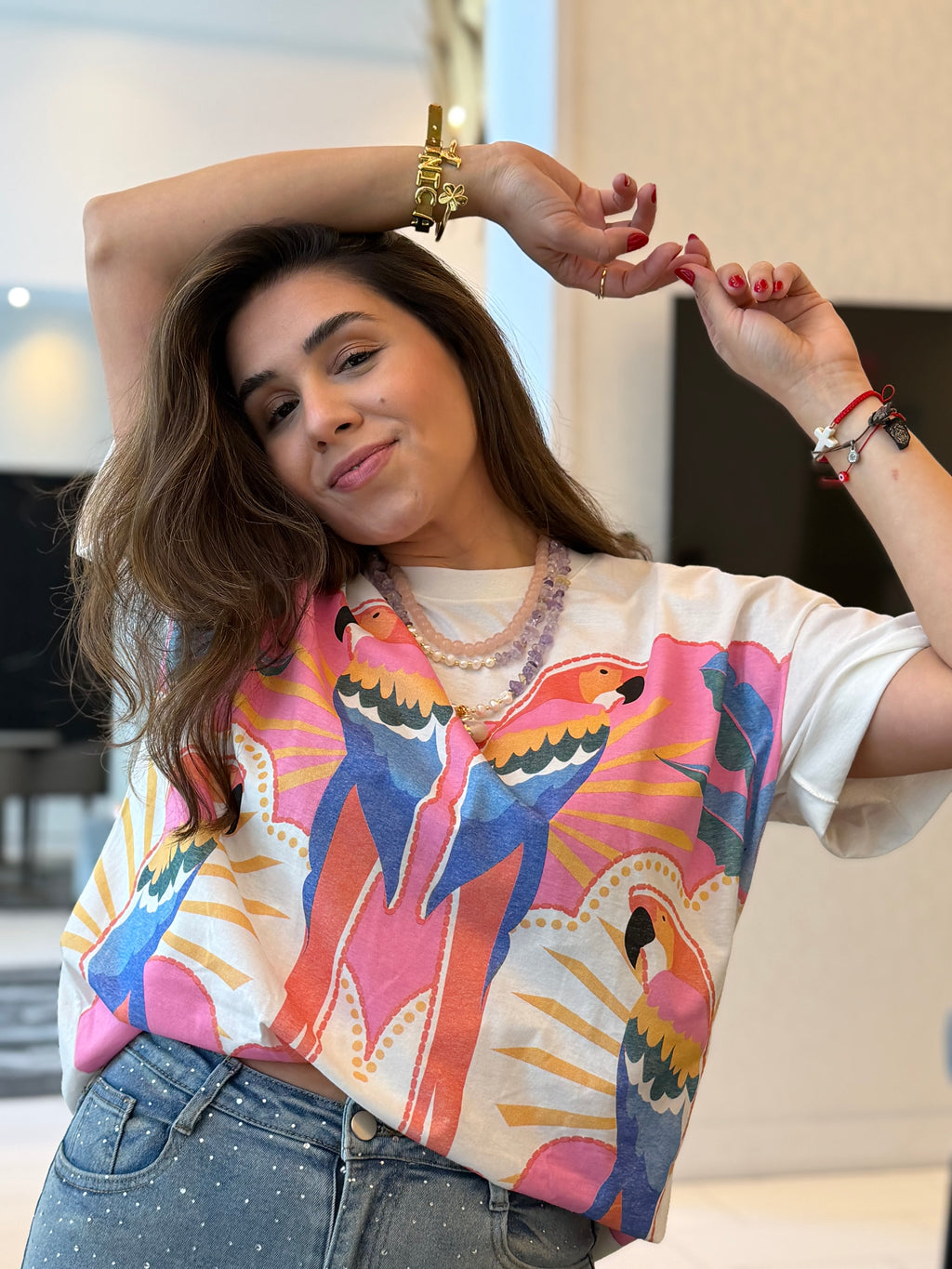 Paradise Macaw Oversized Tee