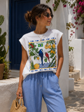Rio Tropical Birds Rolled Sleeve Tee